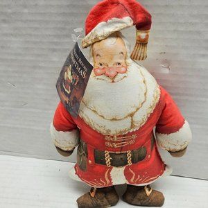 The Night Before Christmas Clement Moore Ragdoll Santa Decoration Plush Folk Art